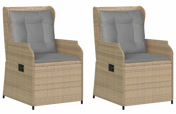 Kerti pad párnával 2 pcs Bézs Poli rattan