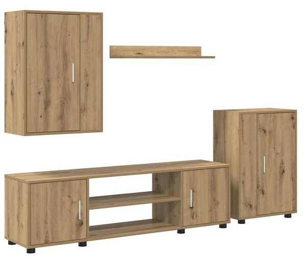 4 részes TV szekrény szett 4 pcs kézműves tölgy Faanyag