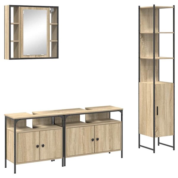 Fürdőszoba bútor szett 4 pcs sonoma tölgy 33 x 33 x 185.5 cm