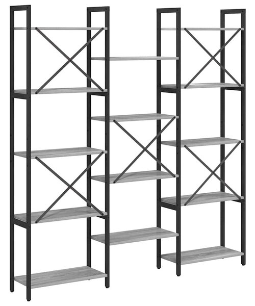 Könyvespolc Szürke sonoma 156 x 25 x 167.5 cm Faanyag