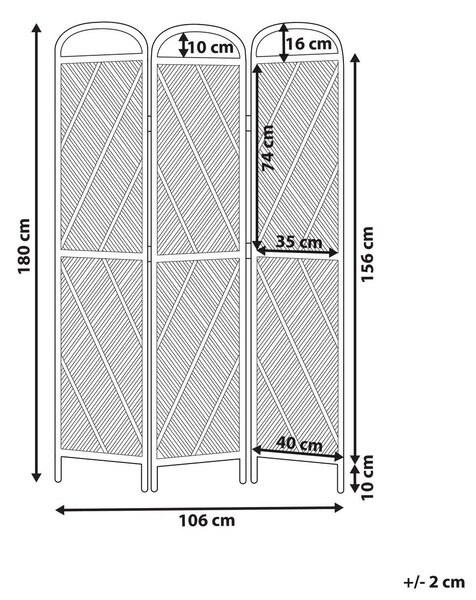 3 paneles térelválasztó COSENZA Világosbarna 106 cm 180 cm