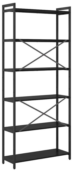 VidaXL Könyvespolc Fekete tölgy 80 x 30 x 189,5 cm Faanyag