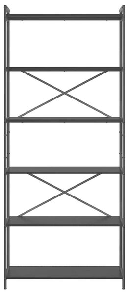 VidaXL Könyvespolc Fekete tölgy 80 x 30 x 189,5 cm Faanyag