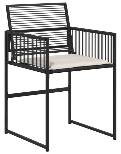 VidaXL Kert étkező szett 5 pcs Fekete polirattan