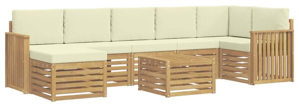 VidaXL Kültéri kanapé szett 8 pcs Fehér és Krém színű 59 x 59 x 37 cm