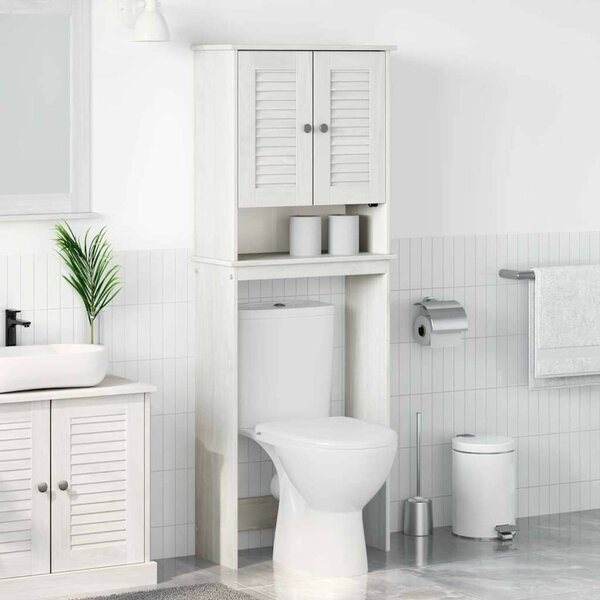 WC Szekrény polcokkal VIGO Fehér 60 x 27 x 161 cm Tömör fenyőfa