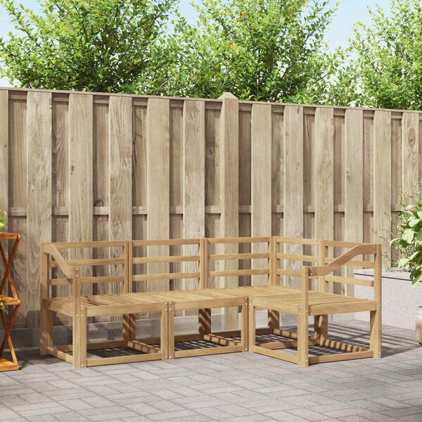 VidaXL Kültéri kanapé szett 4 pcs Fehér 185,5 x 126,5 x 73 cm