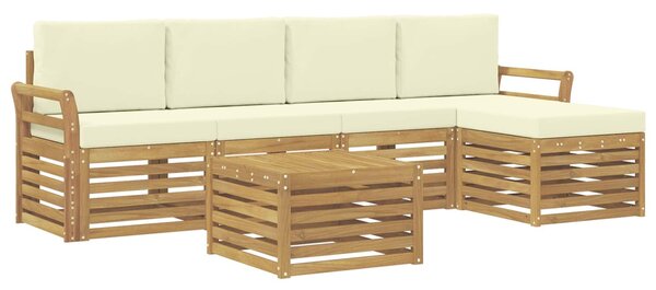 VidaXL Kültéri kanapé szett 6 pcs Fehér és Krém színű 59 x 59 x 37 cm