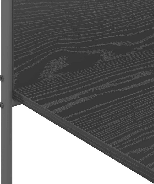 Ruhafogó polcokkal tárolóval Fekete 120 x 44 x 160 cm Faanyag