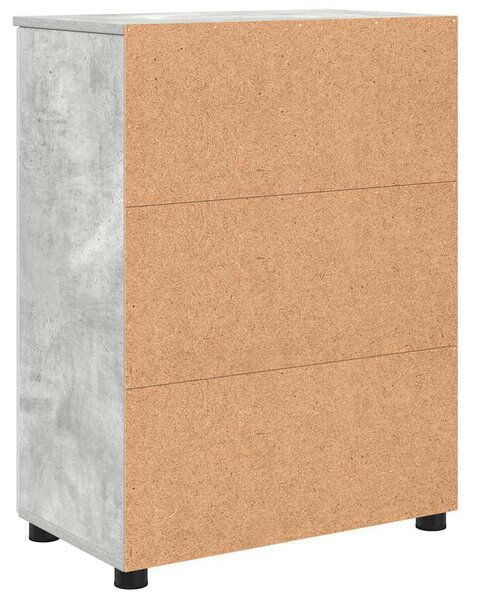 Fürdőszoba Székény ajtóval Beton szürke 60 x 35 x 80 cm Faanyag