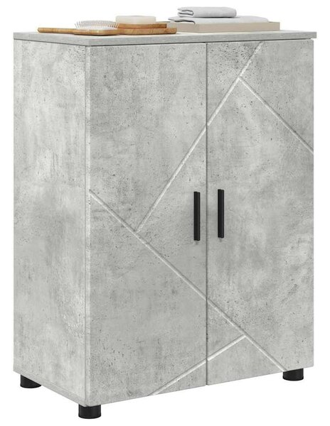 Fürdőszoba Székény ajtóval Beton szürke 60 x 35 x 80 cm Faanyag