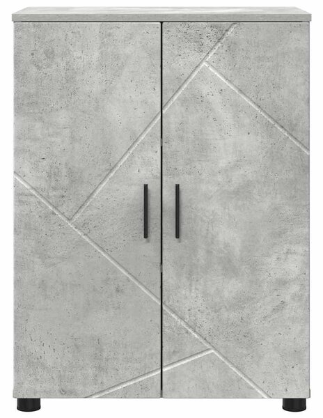 Fürdőszoba Székény ajtóval Beton szürke 60 x 35 x 80 cm Faanyag