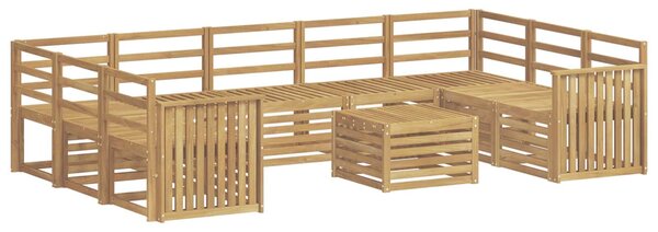VidaXL Kültéri kanapé szett 10 pcs Fehér 59 x 59 x 37 cm Tömör Akácfa