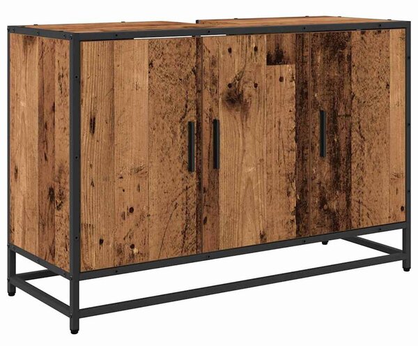 Fürdőszobai mosdószekrény Régi fa 90 x 33 x 60 cm Faanyag