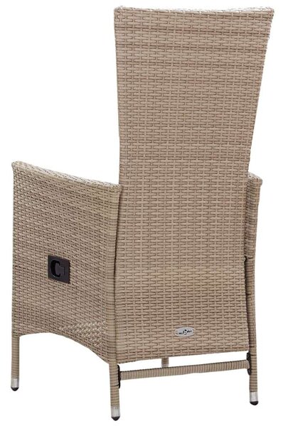 Akácfa-Polyrattan Kerti Étkezőgarnitúra - 5 részes - Bézs