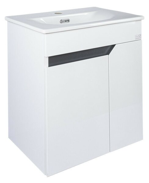 TMP VISION 50 fali függesztett fürdőszobai bútor - SKY 3 E-8099-50 porcelán mosdóval - 51 x 40 cm