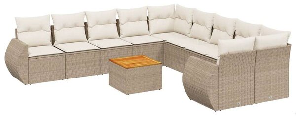 VidaXL Polyrattan Kerti Ülőgarnitúra - 11 részes - Bézs