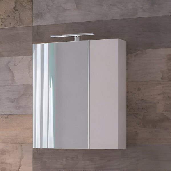 Piramida AKVA 60 R Tükrös fürdőszobai szekrény -2 ajtós kivitel - LED világítással - 60 x 69 x 13 cm