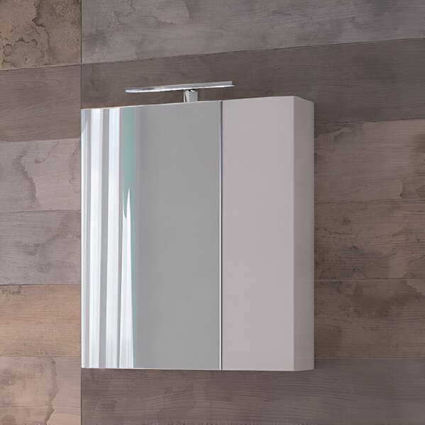 Piramida AKVA 60 R Tükrös fürdőszobai szekrény -2 ajtós kivitel - LED világítással - 60 x 69 x 13 cm