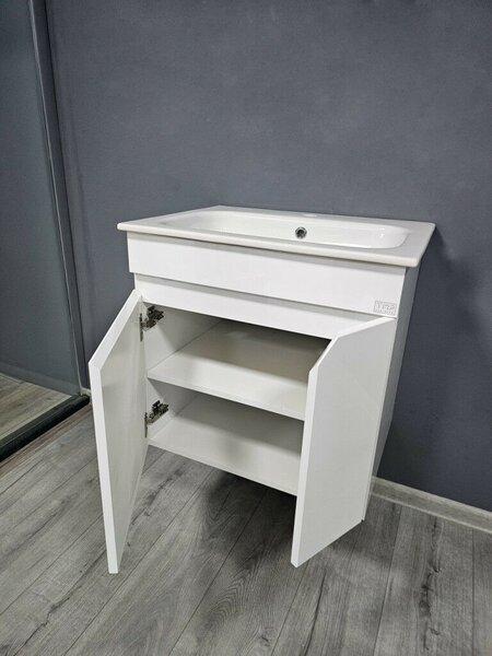 TMP VISION 60 fali függesztett fürdőszobai bútor - SKY E-8099-60 porcelán mosdóval - 61 x 46 x 56 cm