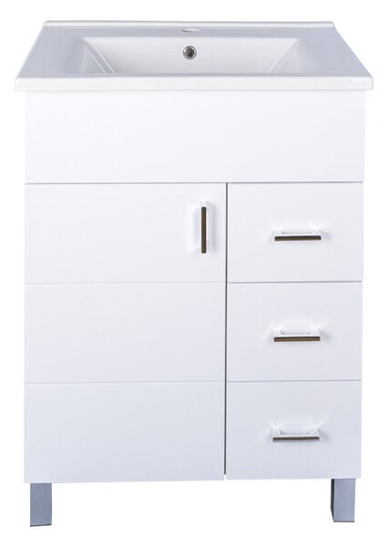 VivaStyle KARINA 75 lábon álló fürdőszobabútor 3 fiókos Sanovit ATRIA 9075 mosdóval 75 x 45,5 cm