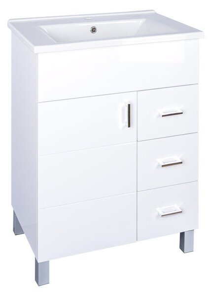 VivaStyle KARINA 75 lábon álló fürdőszobabútor 3 fiókos Sanovit ATRIA 9075 mosdóval 75 x 45,5 cm