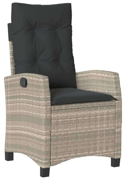 VidaXL 5részes világosszürke polyrattan kerti étkezőgarnitúra párnával