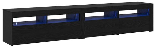TV Szekrények 2 pcs Musta tammi 210 x 35 x 40 cm Faanyag