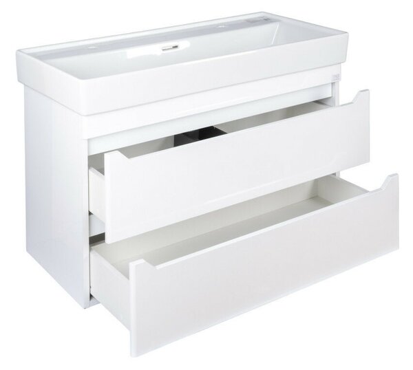 TMP SHARP 100 fali fürdőszobabútor - CeraStyle SHARP - 37600 DUPLA csaplyukas mosdóval - 100 x 48 cm
