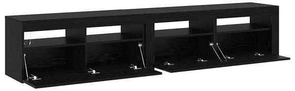 TV Szekrények 2 pcs Musta tammi 210 x 35 x 40 cm Faanyag