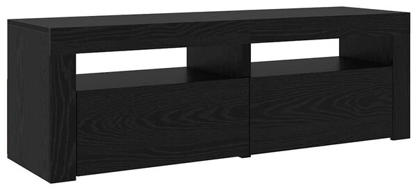 TV Szekrények 2 pcs Musta tammi 210 x 35 x 40 cm Faanyag