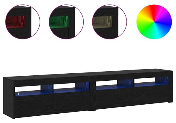 TV Szekrények 2 pcs Musta tammi 210 x 35 x 40 cm Faanyag
