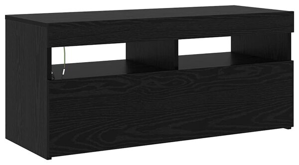 TV Szekrények 2 pcs Musta tammi 210 x 35 x 40 cm Faanyag