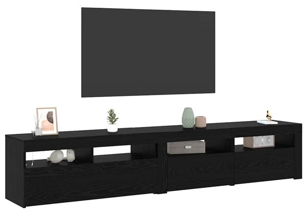 TV Szekrények 2 pcs Musta tammi 210 x 35 x 40 cm Faanyag