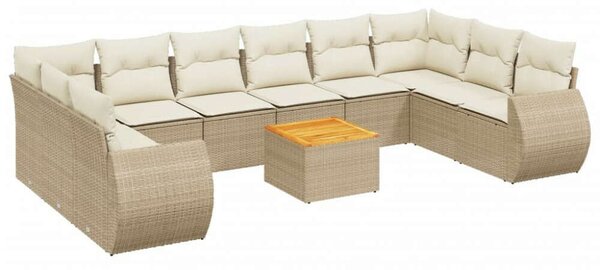 VidaXL Polyrattan Kerti Ülőgarnitúra - 11 részes - Bézs