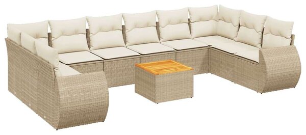 VidaXL Polyrattan Kerti Ülőgarnitúra - 11 részes - Bézs