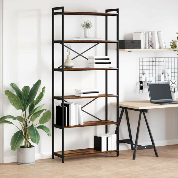 VidaXL Könyvespolc Füstölt tölgy 80 x 30 x 189,5 cm Faanyag