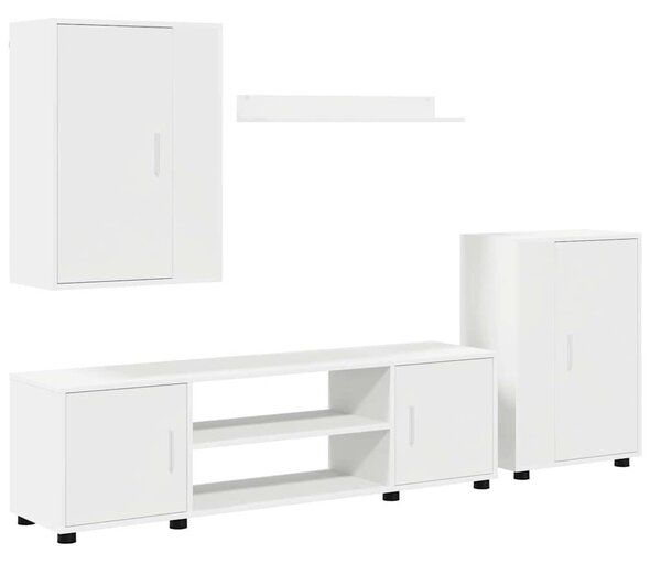 4 részes TV szekrény szett Falra szerelhető 4 pcs Fehér Faanyag