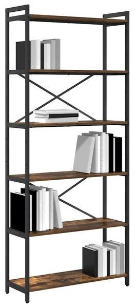 VidaXL Könyvespolc Füstölt tölgy 80 x 30 x 189,5 cm Faanyag