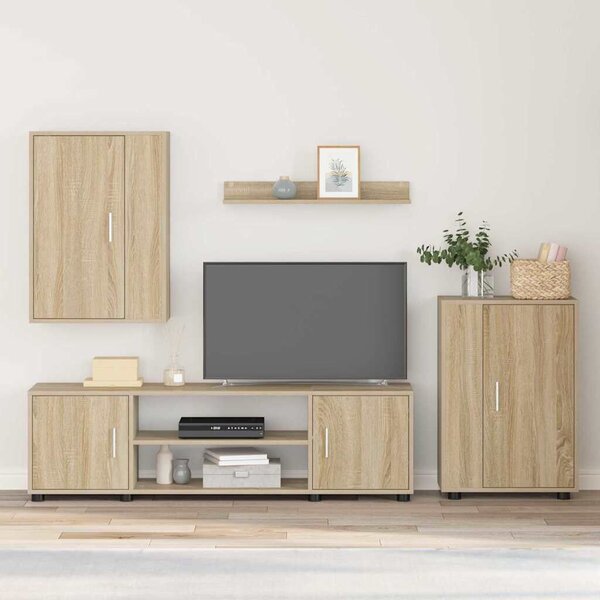 4 részes TV szekrény szett 4 pcs sonoma tölgy Faanyag