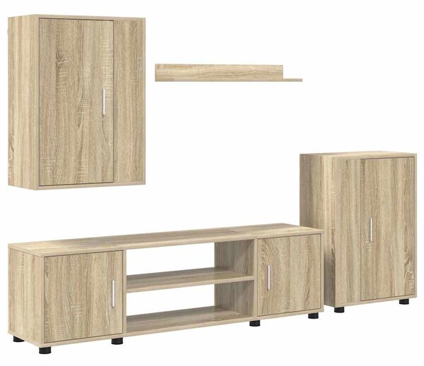 4 részes TV szekrény szett 4 pcs sonoma tölgy Faanyag