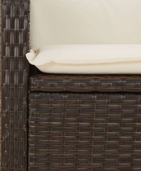 VidaXL 5-részes barna polyrattan kerti étkezőgarnitúra párnákkal