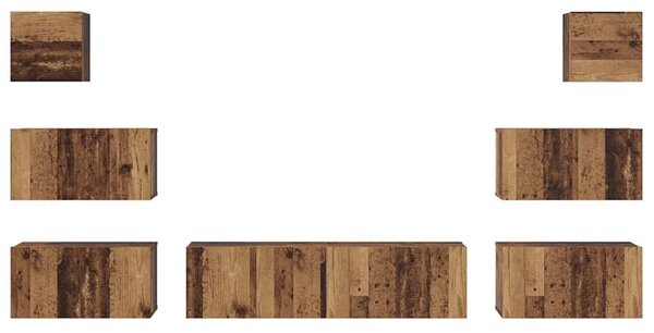 TV szekrény garnitúra 8 pcs Régi fa 60 x 30 x 30 cm Faanyag