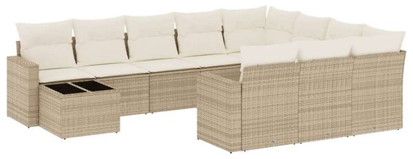 VidaXL Polyrattan Kerti Ülőgarnitúra - Bézs - 11 részes