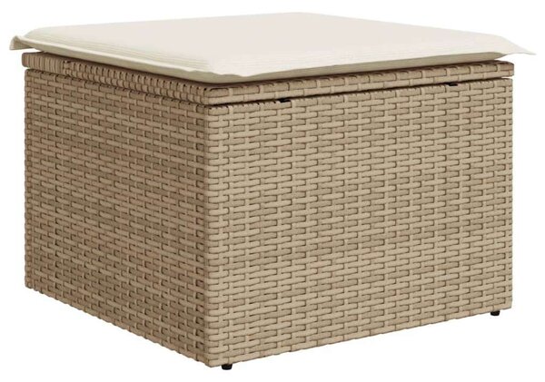 VidaXL 10 részes bézs polyrattan kerti ülőgarnitúra párnával