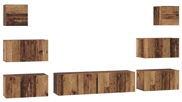 TV szekrény garnitúra 8 pcs Régi fa 60 x 30 x 30 cm Faanyag