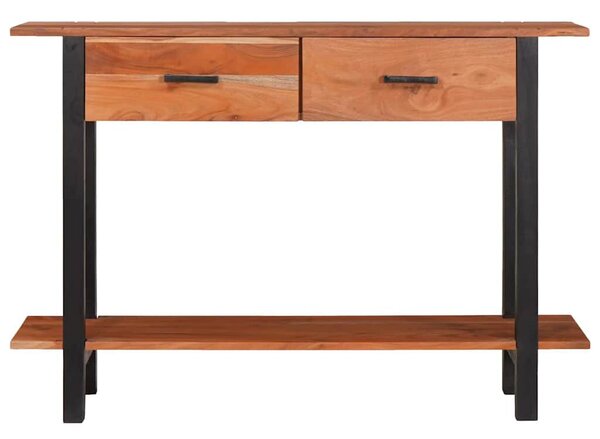 Konzolasztal fiókkal Barna 110 x 30 x 75 cm tömör akácfa