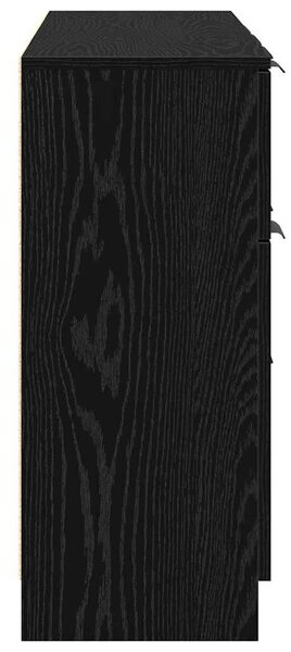 Széf fiókkal 3 pcs Musta tammi 121 x 30 x 70 cm Faanyag