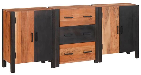 Széf fiókkal 3 pcs Barna 55 x 30 x 75 cm Tömör akácfa