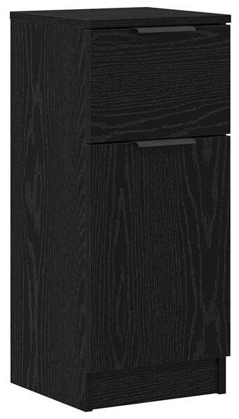 Széf fiókkal 3 pcs Musta tammi 121 x 30 x 70 cm Faanyag